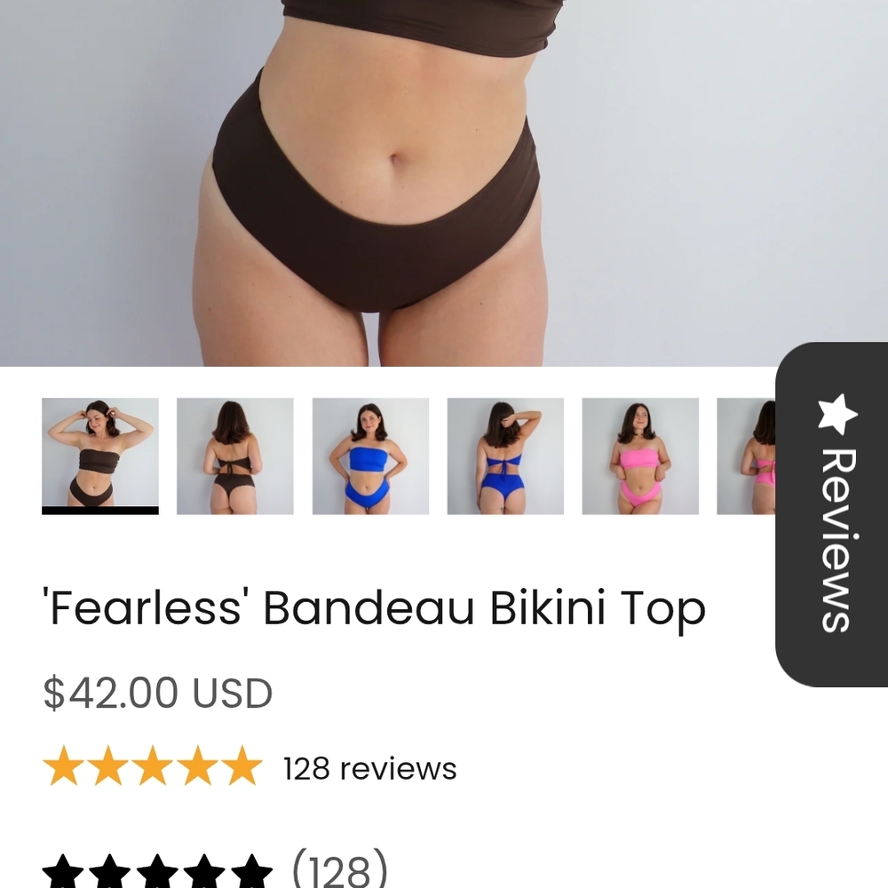 Brown Bandeau Bikini Top